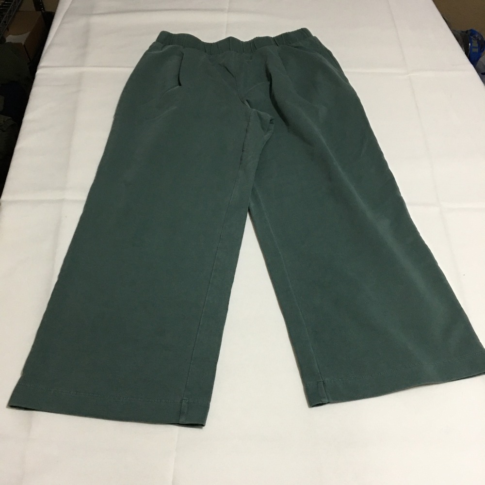 Any Body Wide Leg Pants Women XS Green Elastic Waist Loungewear NWT